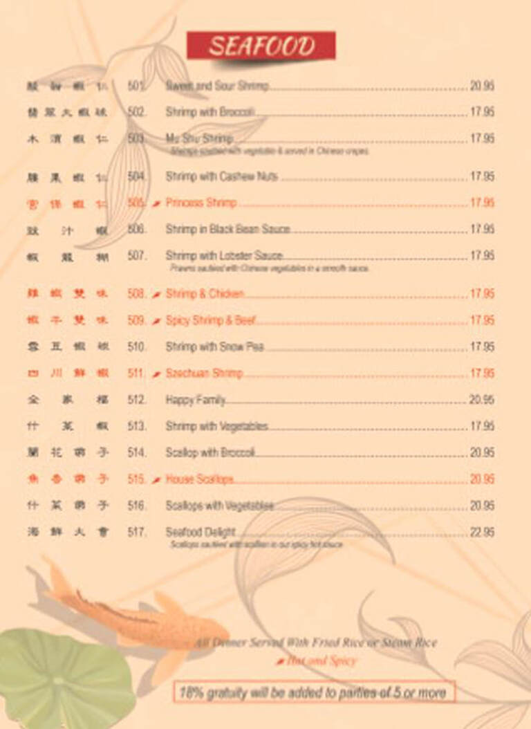 Dinner Menu